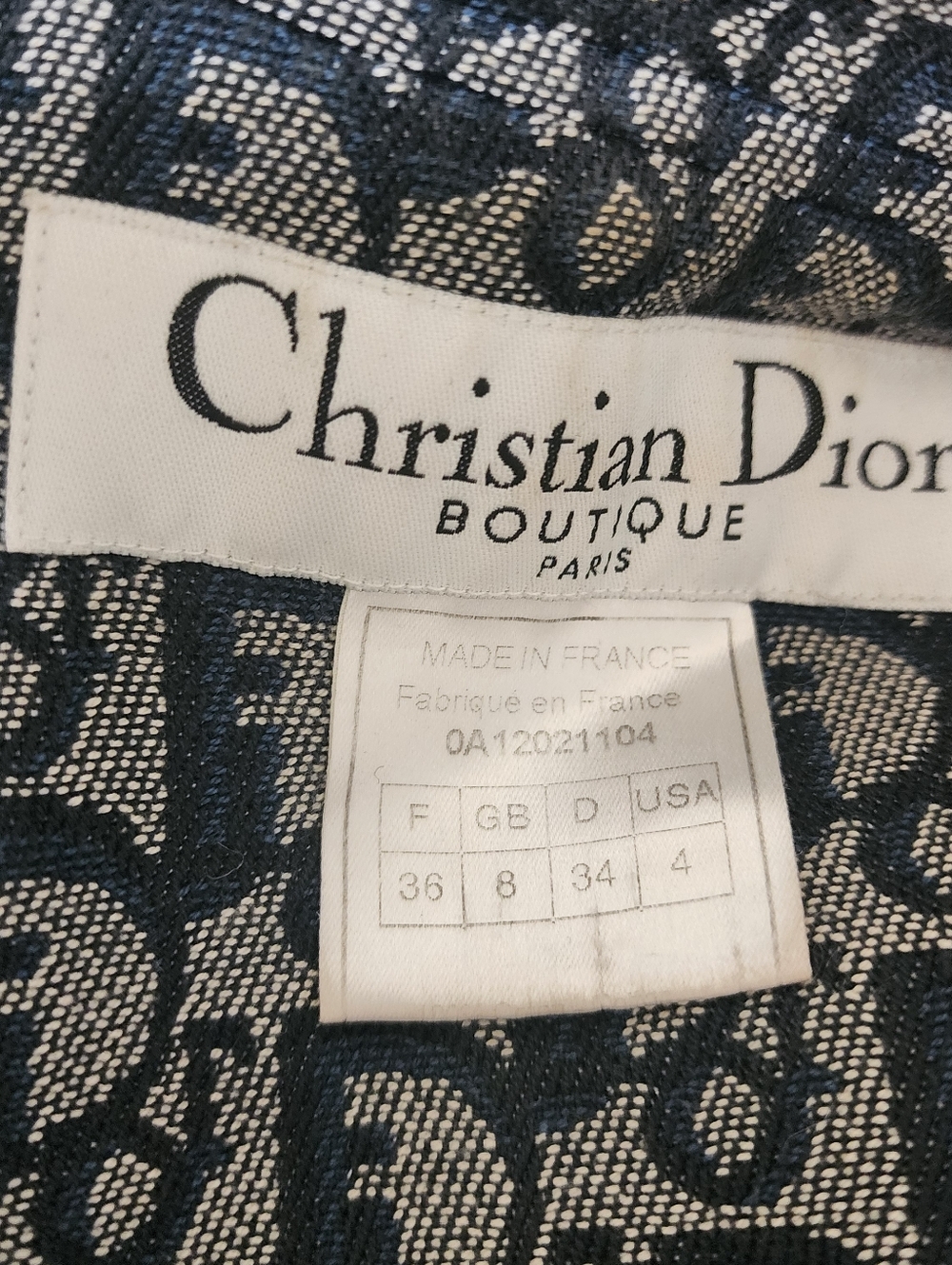 Rare Chrisitian Dior Trotter Monogram Zip Jacket with Gold CD Belt Sz 4 - Picture 4 of 4